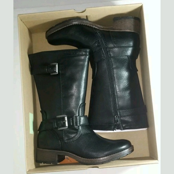 Sonoma Shoes - SONOMA ERRON BLACK STRAP BUCKLES 6 MED BOOTS SHOES